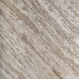Laize Stainless Steel Dining Table Travertine Top