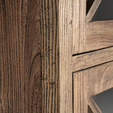 Norvik Elm Wood Tall Glass Cabinet