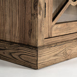 Norvik Elm Wood Tall Glass Cabinet