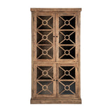 Norvik Elm Wood Tall Glass Cabinet