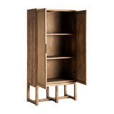Byremo Tall Elm Wood Wardrobe Rattan Doors