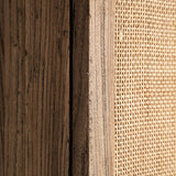 Byremo Tall Elm Wood Wardrobe Rattan Doors