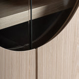 Kharj Beige Oak Wood Two Door Cabinet