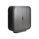Rize Black Oak Wood Two Door Cabinet