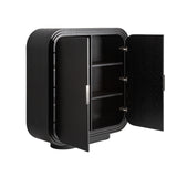 Rize Black Oak Wood Two Door Cabinet
