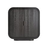 Rize Black Oak Wood Two Door Cabinet