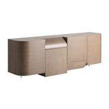 Aksaray Brown Oak Wood Design Sideboard