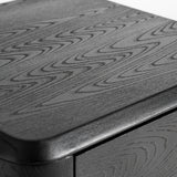 Caiza Black Elm Wood Bedside Table Iron Base
