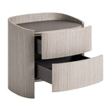 Burkina Grey Oak Wood Bedside Table