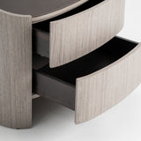 Burkina Grey Oak Wood Bedside Table
