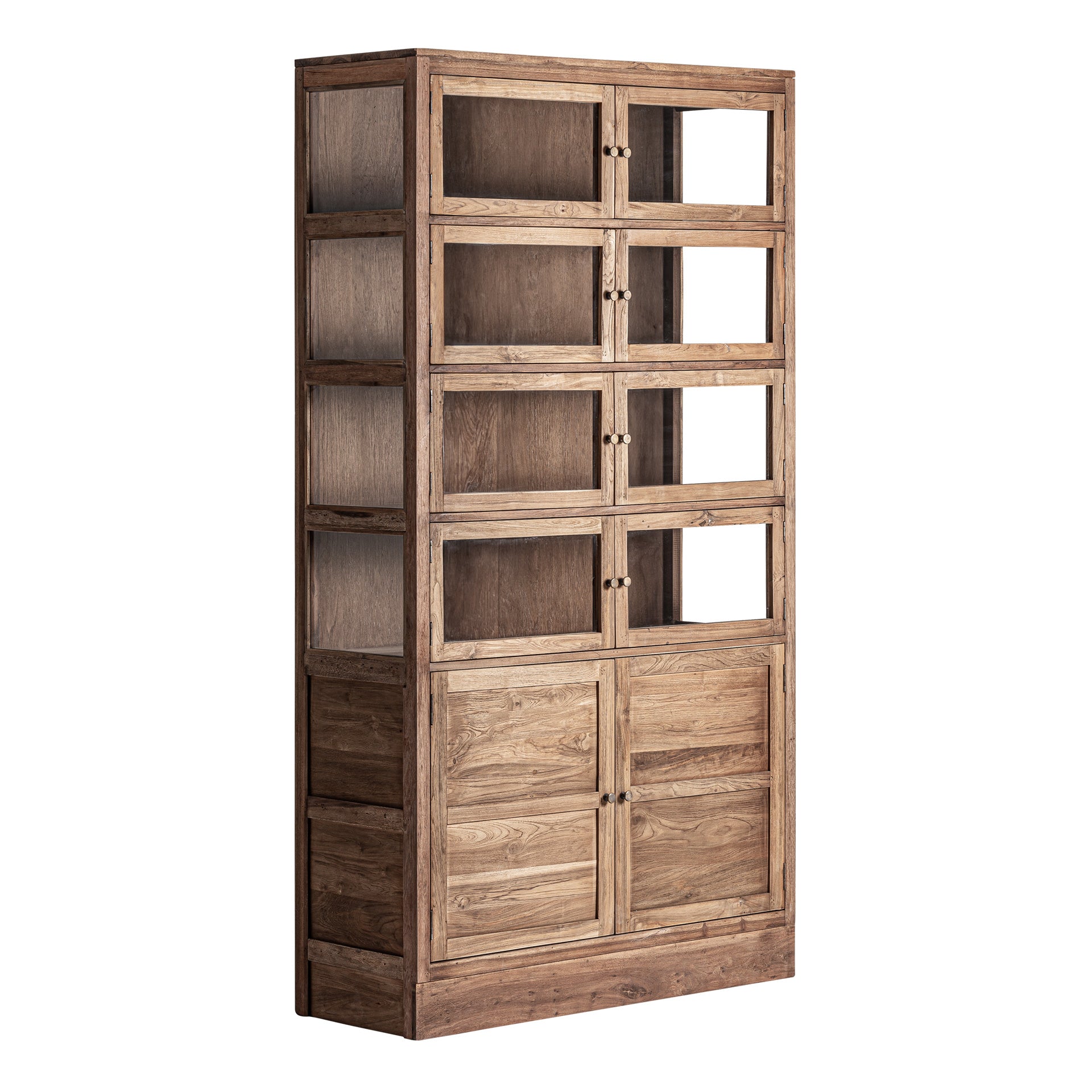 Helmond Reclaimed Wood Glass Cabinet