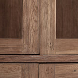 Helmond Reclaimed Wood Glass Cabinet
