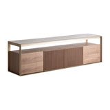 Aisby Ash Wood Media Unit - Glass Top