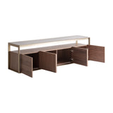 Aisby Ash Wood Media Unit - Glass Top