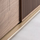 Aisby Ash Wood Media Unit - Glass Top