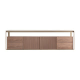 Aisby Ash Wood Media Unit - Glass Top