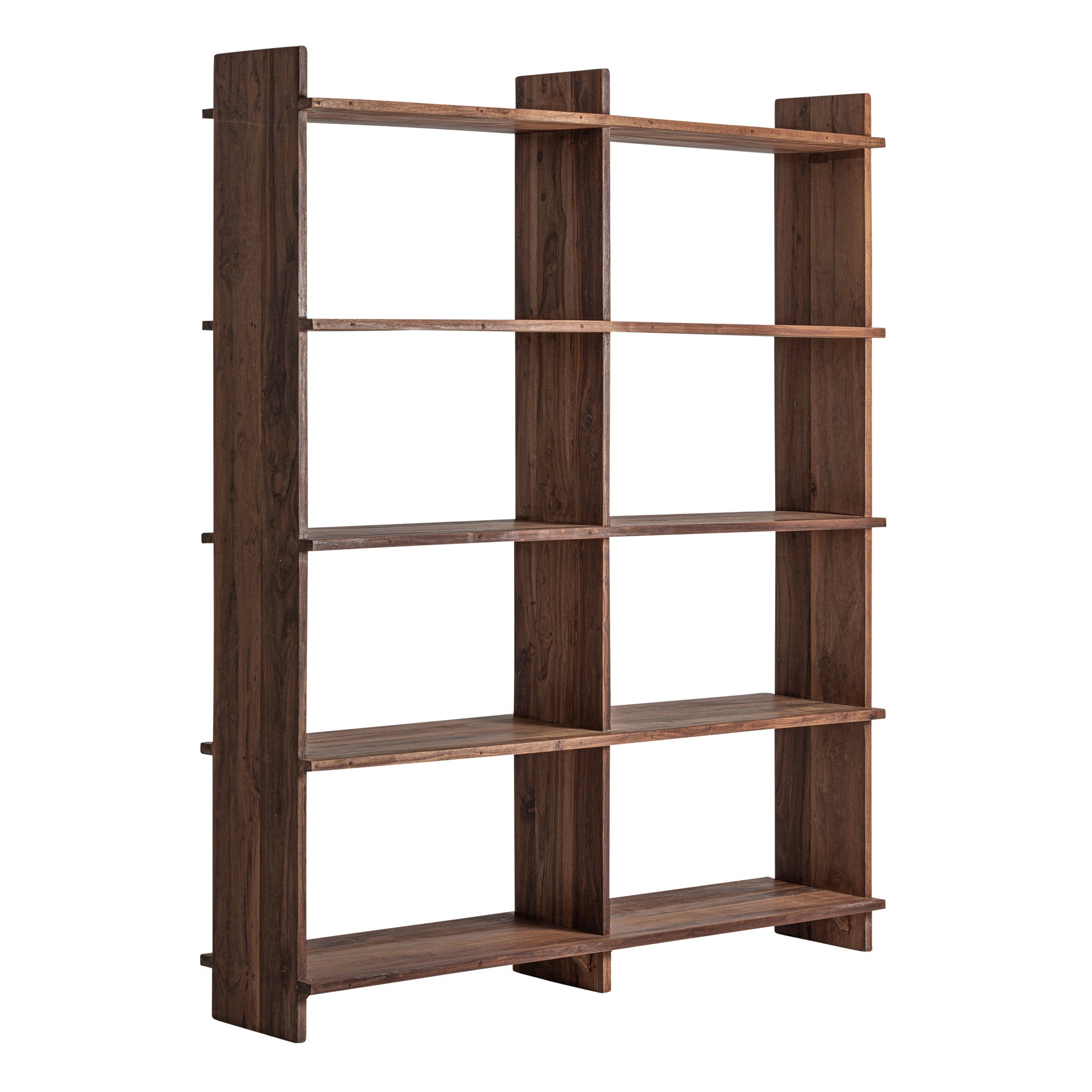 Brutalist Natural Sal Wood Modular Shelf