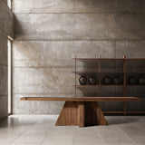 Brutalist Natural Sal Wood Dining Table
