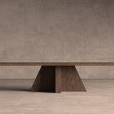 Brutalist Natural Sal Wood Dining Table