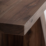 Brutalist Natural Sal Wood Rectangular Dining Table