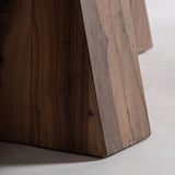 Brutalist Natural Sal Wood Rectangular Dining Table
