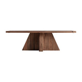 Brutalist Natural Sal Wood Rectangular Dining Table