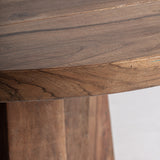 Brutalist Natural Sal Wood Circular Dining Table