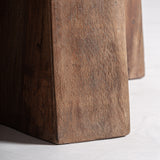 Brutalist Natural Sal Wood Circular Dining Table