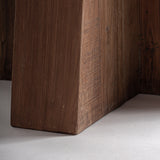 Brutalist Natural Sal Wood Circular Dining Table