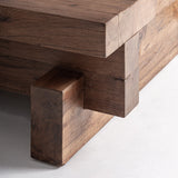 Brutalist Natural Sal Wood Coffee Table