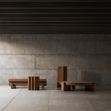 Brutalist Natural Sal Wood Stand