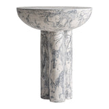 Holtum White/Grey Terrazzo Marble Side Table