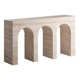 Thiennes Travertine Arch Console Table - Large