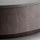 Neufs Brown Wood Coffee Table Marble Top