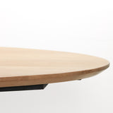 Nori Natural Oak Wood Oval Dining Table with Black Metal Legs