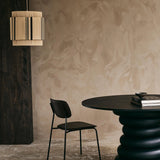 Yalu Wooden Black Circular Dining Table by Nordal
