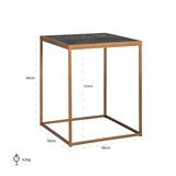 Blackbone Black Rustic End Table with Brass Base by Richmond Interiors