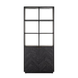 Blackbone Black Rustic Oak Wood Bookcase with 2 Doors by Richmond Interiors
