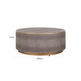 Classio Circular Leather Coffee Table with Gold Accents by Richmond Interiors
