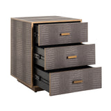 Classio Leather Chest of Drawers with Gold Accents by Richmond Interiors
