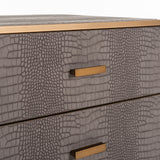 Classio Leather Chest of Drawers with Gold Accents by Richmond Interiors