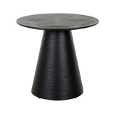 Blax Black Wood Circular End Table by Richmond Interiors