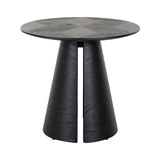 Blax Black Wood Circular End Table by Richmond Interiors
