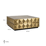 Collada Brushed Gold Brass Square Coffee Table by Richmond Interiors
