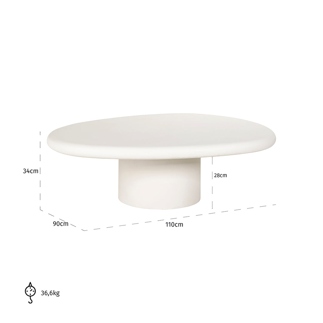 Bloomstone Light Eco Plaster Small Coffee Table by Richmond Interiors