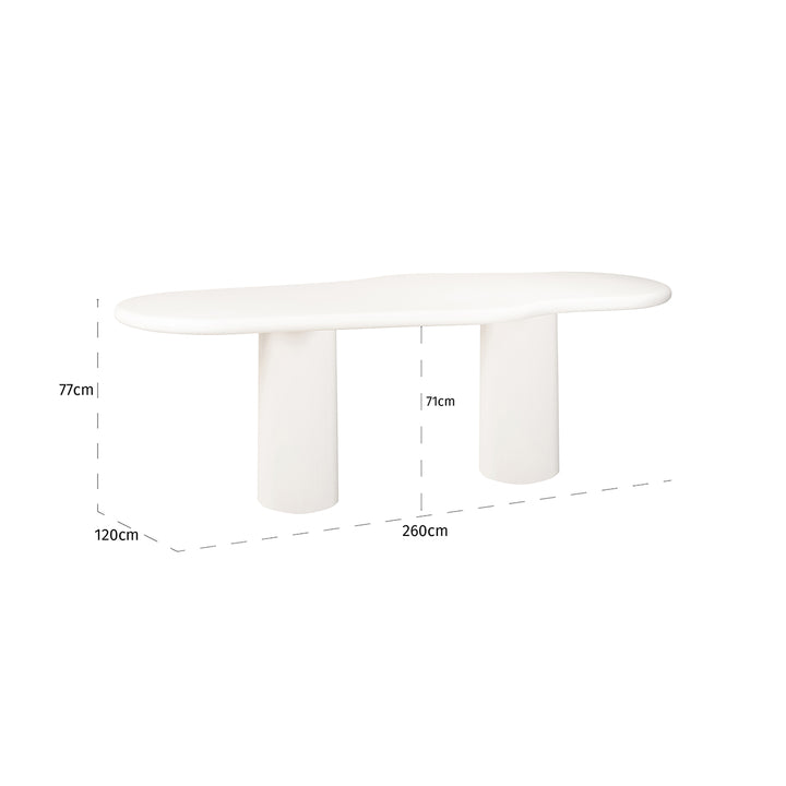 Bloomstone Light Eco Plaster Dining Table with Solid Base by Richmond Interiors