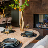 La Cantera Oval Travertine Dining Table by Richmond Interiors