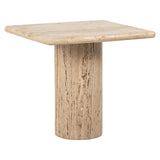 Hampton Travertine Side Table with Square Top by Richmond Interiors
