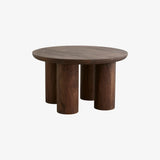 Helin Dark Brown Wood Circular Coffee Table by Nordal