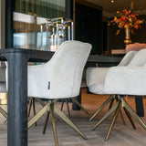 Aline Velvet Swivel Chair with Gold Iron Legs by Richmond Interiors